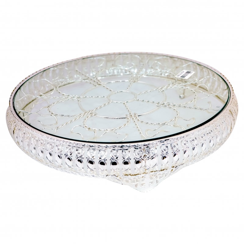 Ափսե Մատուցման TITAN SIL-008  Կլոր Ծաղիկ Ապակի Առանց Ոտ 2